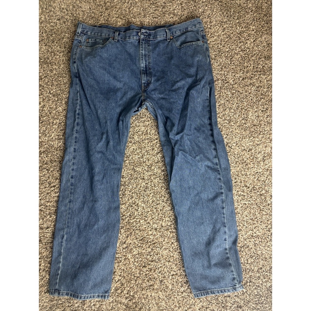 Levi's 550 Relaxed Fit Straight Blue Denim Jeans Rugged Mens Sz 44x30 Cotton‎